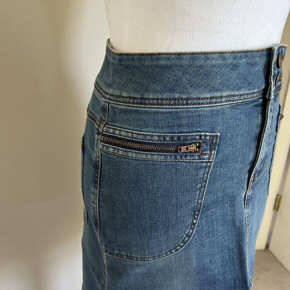 Prana Denim Skirt Mini Pencil Fitted Pockets Casual Everyday - Picture 3 of 8